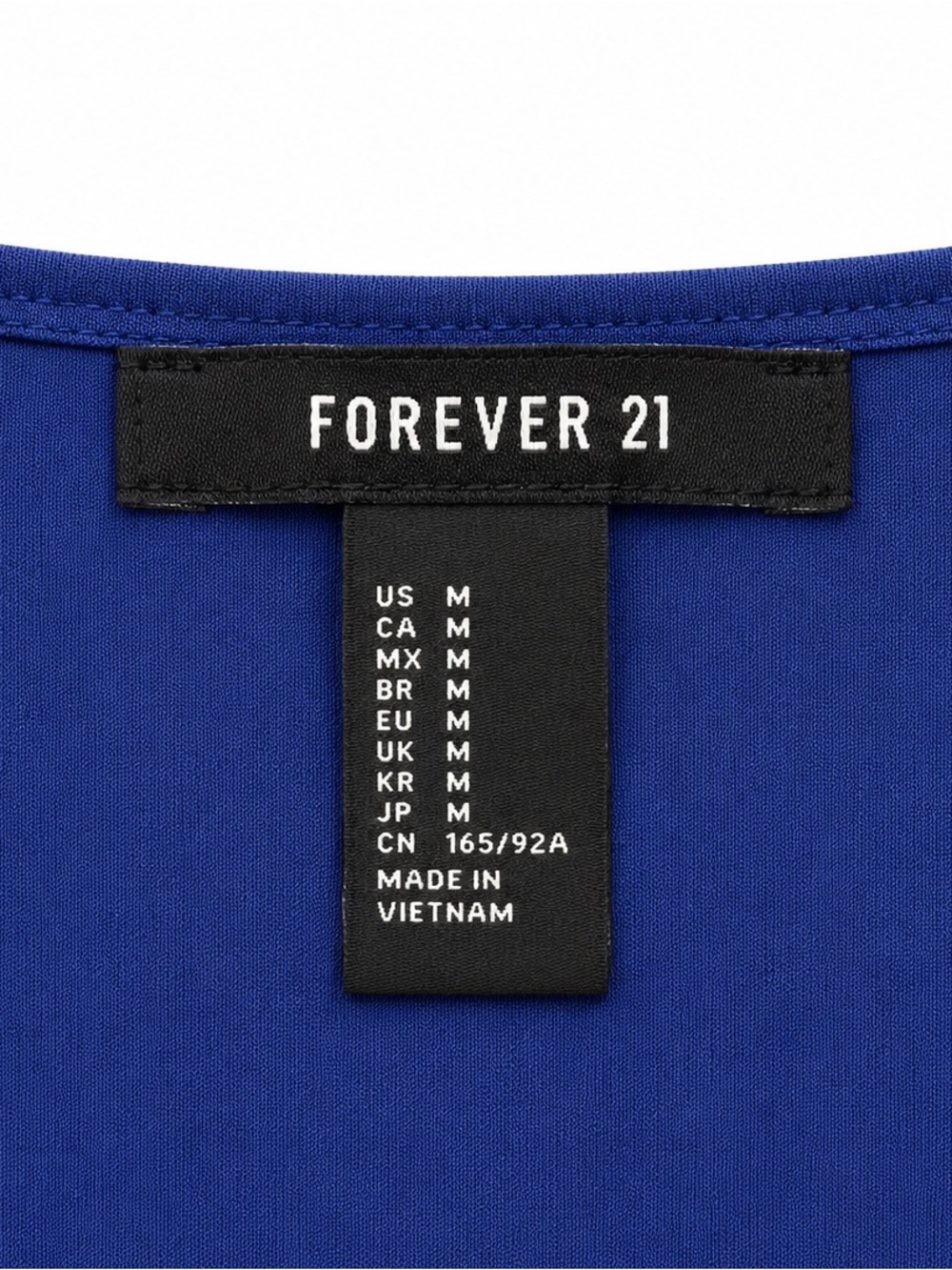 Forever 21 Deep Blue Faux-Wrap Midi Dress Minimalist Workwear Office Coastal - Picture 6 of 8